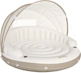Canopy Island Inflatable Pool Float: Comfortable Lounge Surface – Built-in Cup Holders – Detachable Sunshade – 440lb Max Weight Capacity – 78.5" x 59"