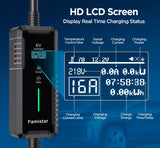 Level 2 & Level 1 EV Charger, 16Amp 110-240V Portable J1772 Electric Car Charger with Adjustable Amp Delayed Timer 25ft Long Cord