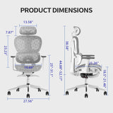 Ergonomic Office Chair – High Back Mesh Desk Chair with 3D Adjustable Armrests, Wheels, for Home and Office (Black)