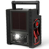 Solar Portable Power Station 2000 Amps Jump Starter, 260 PSI Air Compressor, 12V Car Battery Charger with 400W Inverter Dual AC/DC/USB Output, Emergency Backup Power with Flashlights