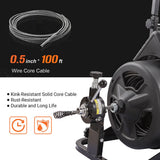 Drain Snake Commercial w/Attachments 100' Electric Sewer