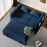 3-in-1 Convertible Sofa Bed, 55" Sleeper Sofa with Pull-Out Bed, Cat-Scratch-Proof Fabric Futon Couch with Adjustable Backrest and Side Pocket, Loveseat for Living Room Apartment, Grey