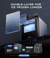 Nugget Ice Maker Countertop, Smart Pebble Ice Machine with APP Control, 44 lbs/24H Soft Pellet Chewable Ice with Self-Cleaning, Stainless Steel