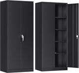 Atripark Metal Storage Cabinet with Lock, 72" Lockable Garage Tool Cabinet with Doors