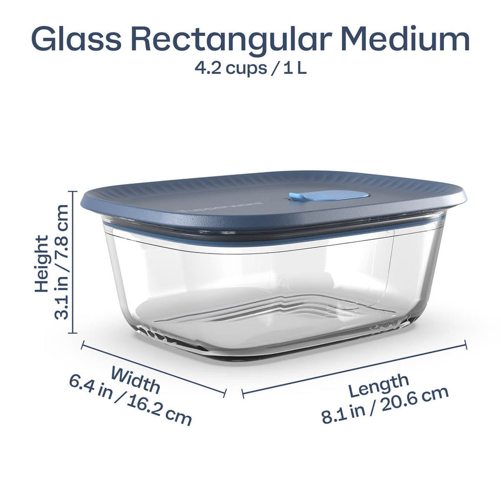 Tupperware Voila? Glass Food Storage Container | Rectangular Medium
