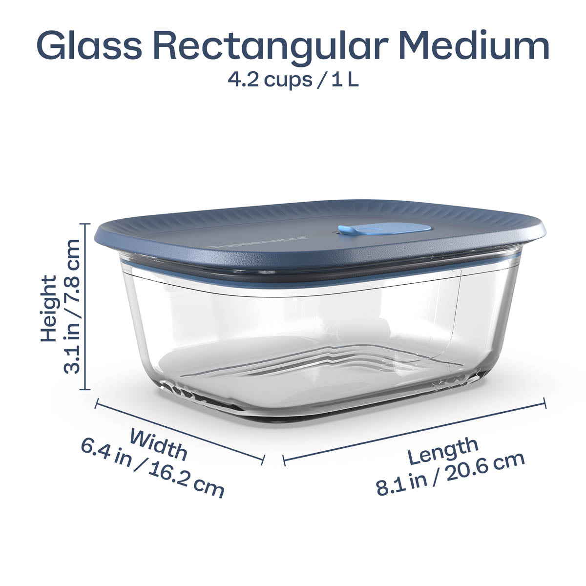 Tupperware Voila? Glass Food Storage Container | Rectangular Medium