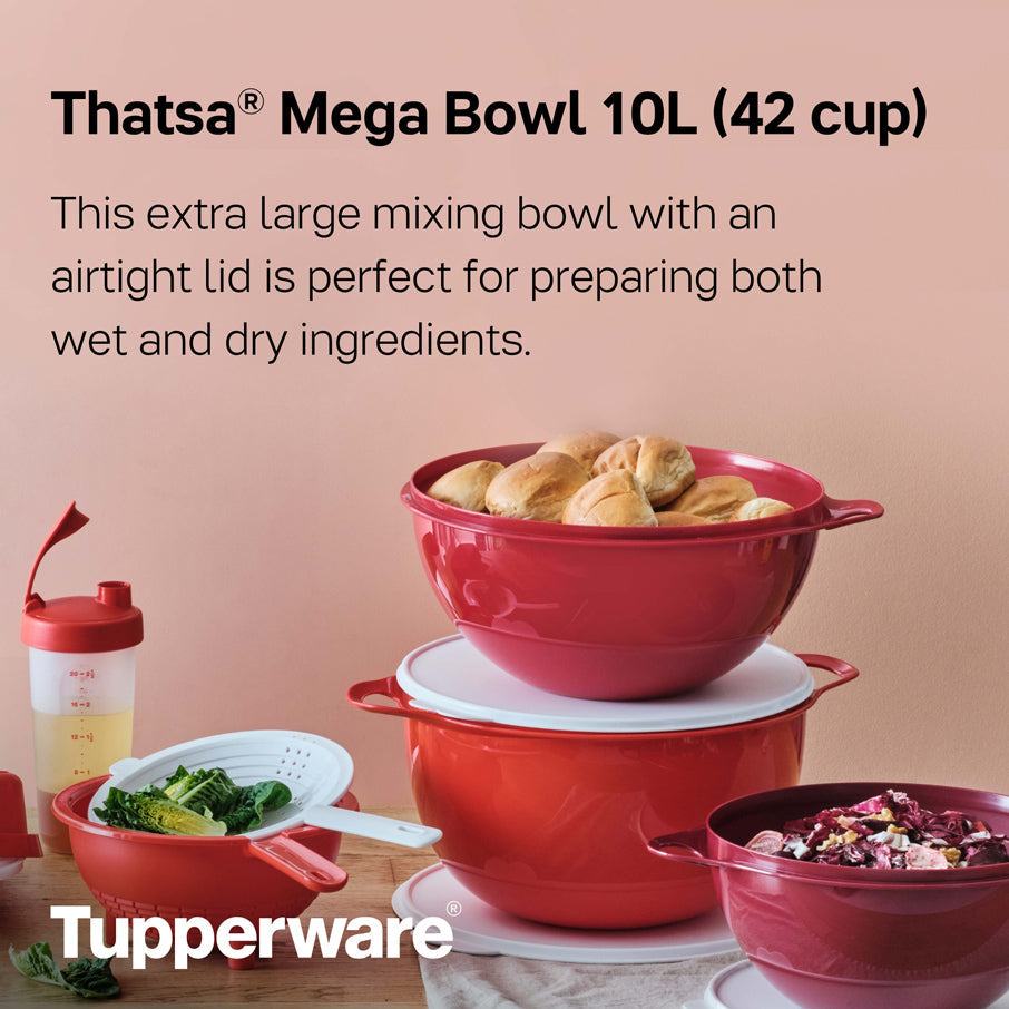 Tupperware Thatsa? Mega Bowl | Airtight. Leakproof. Mixing Bowl. 42-cups / 10 L