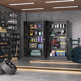 Atripark Metal Storage Cabinet with Lock, 72" Lockable Garage Tool Cabinet with Doors