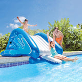 Kool Splash Inflatable Water Slide Swimming Pool Play Center with Built in Sprayers for Kids and Adults, Ages 6 and Up, Blue