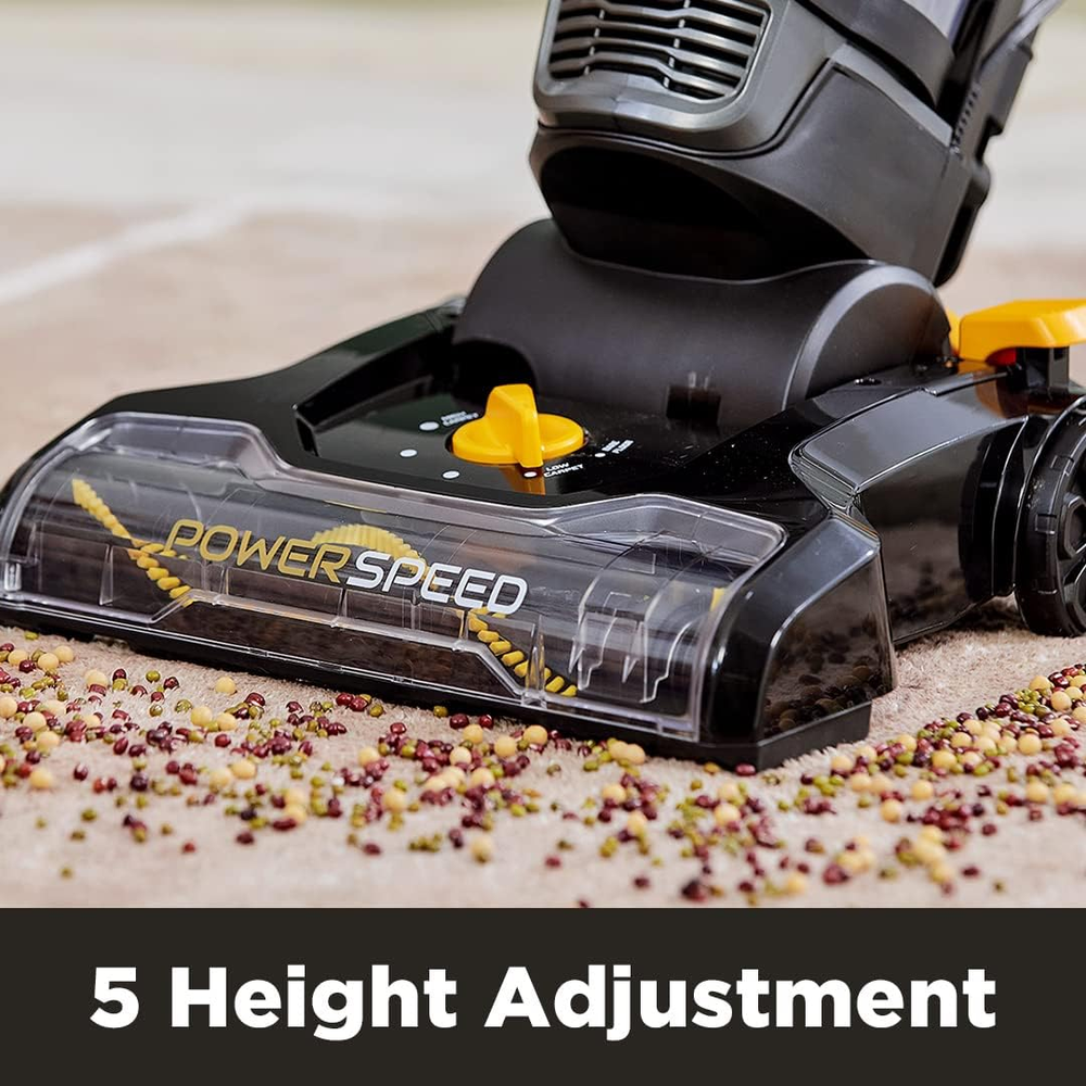 EUREKA PowerSpeed Lightweight Powerful Upright Vacuum Cleaner for Carpet and Hard Floor NEU181D, Pet Turbo, Black,Yellow