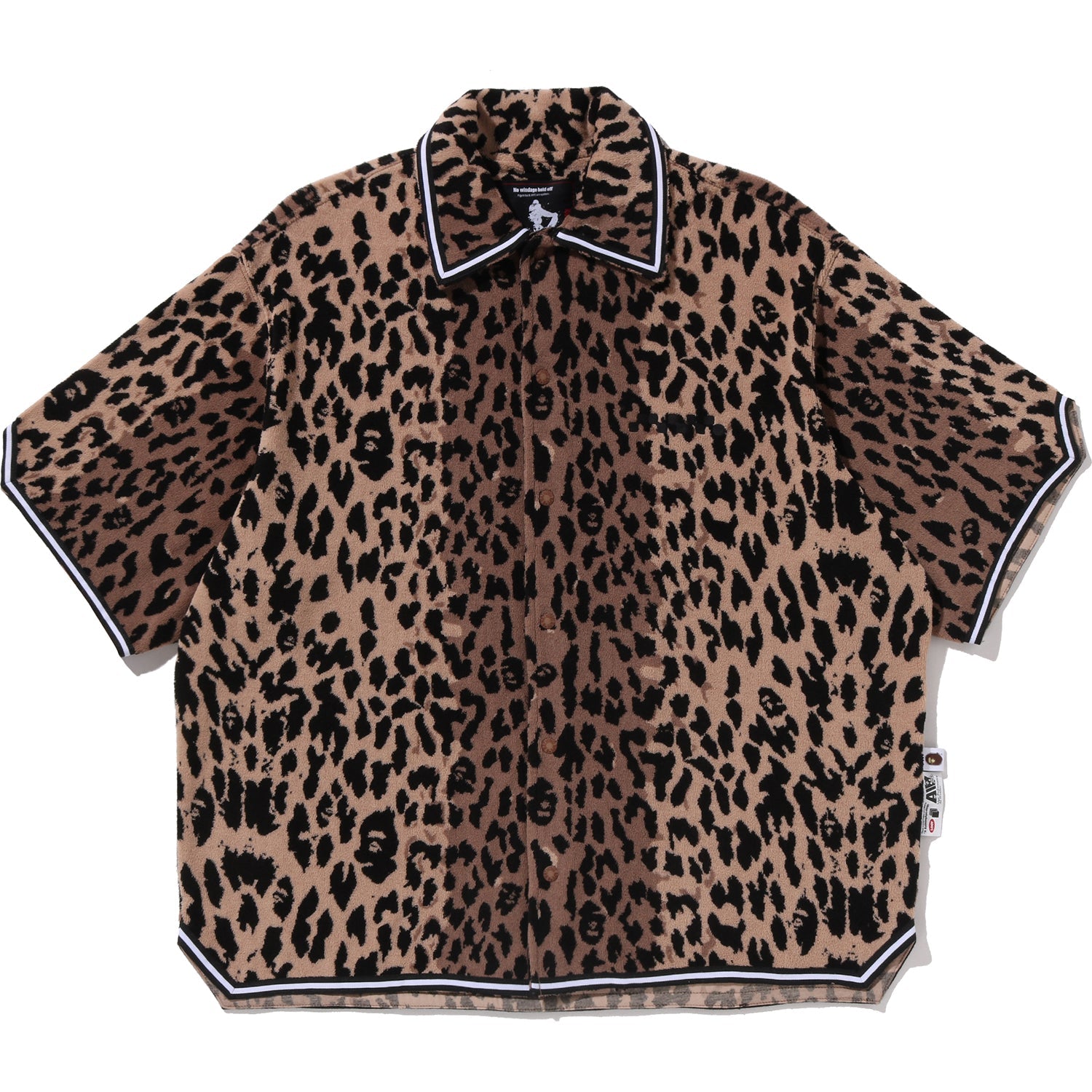 BAPE BY KAZUKI KURAISHI LEOPARD JACQUARD SS SHIRT MENS