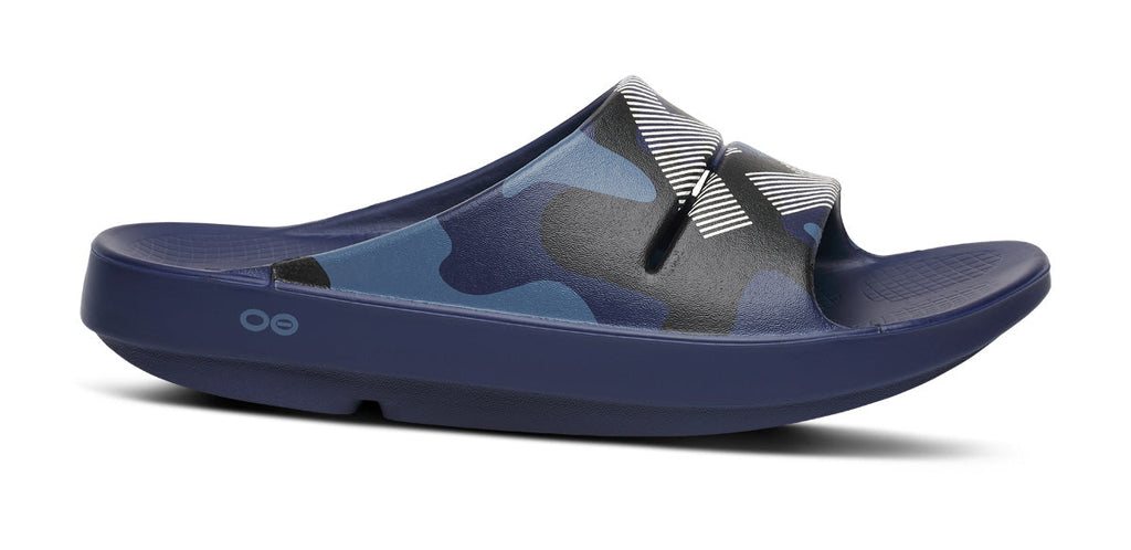 FJ X OOFOS Women’s OOahh Sport Slide Sandal – Navy Camo