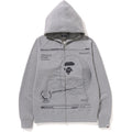 BAPE OVERPRINTED FULL ZIP HOODIE MENS
