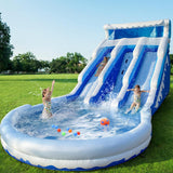 Large Inflatable Water Slide Swimming Pool Play Center, Commercial Grade Lightweight Premium Water Slide Bounce House 20.6x9.5x9.3Ft for Kids and Adults (with Blower)