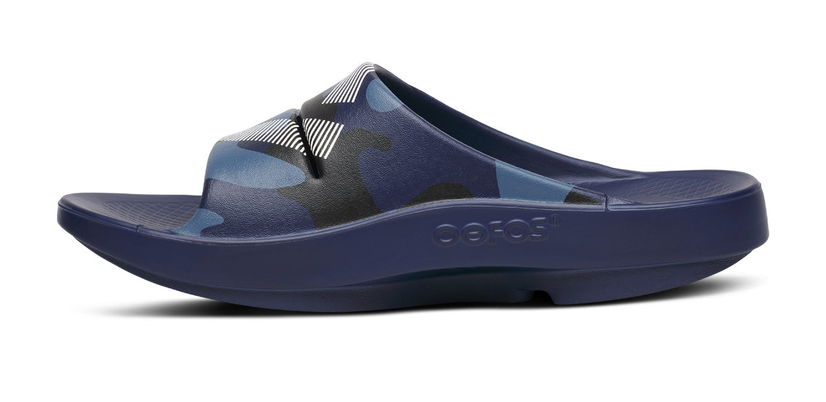 FJ X OOFOS Women’s OOahh Sport Slide Sandal – Navy Camo