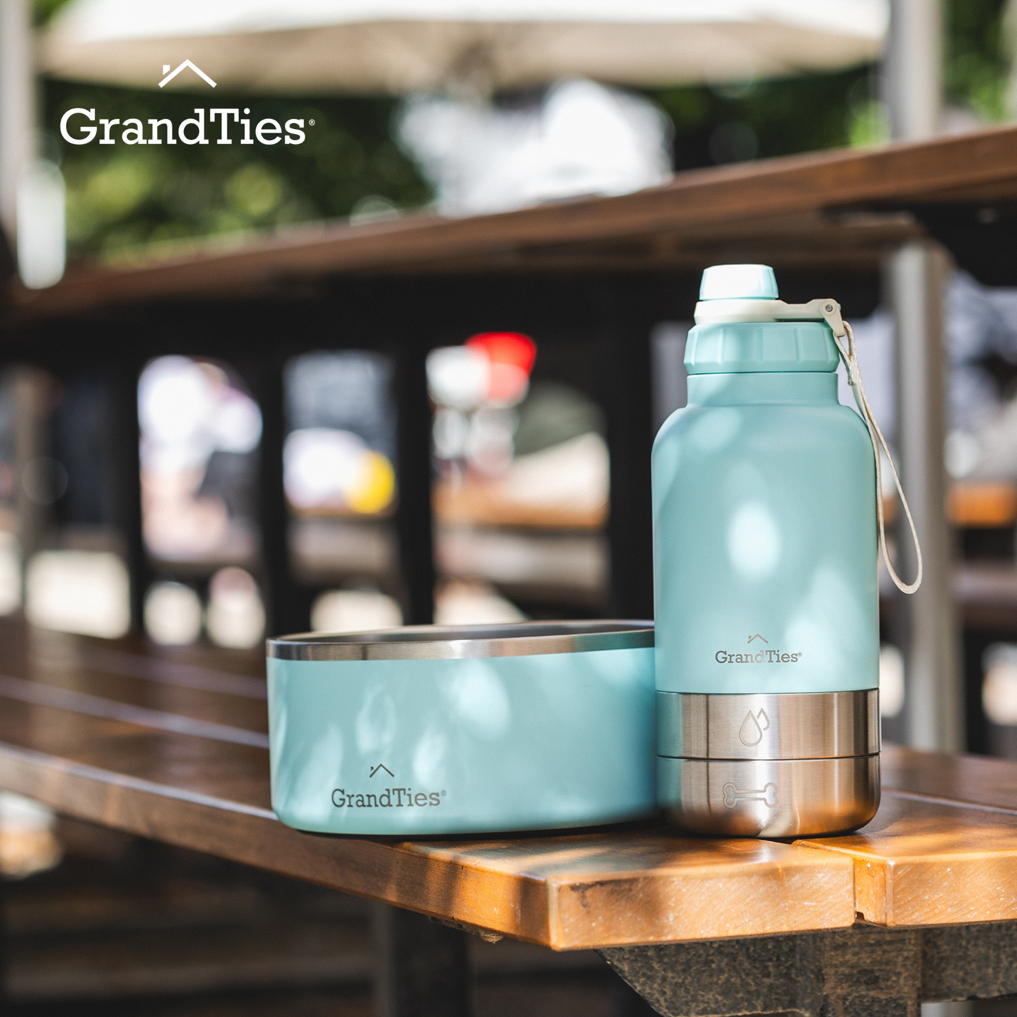 Insulated Dog Water Bottle with Bowls, Two Detachable Bowls for Dogs and Pets, Stainless Steel | 32oz/950ml