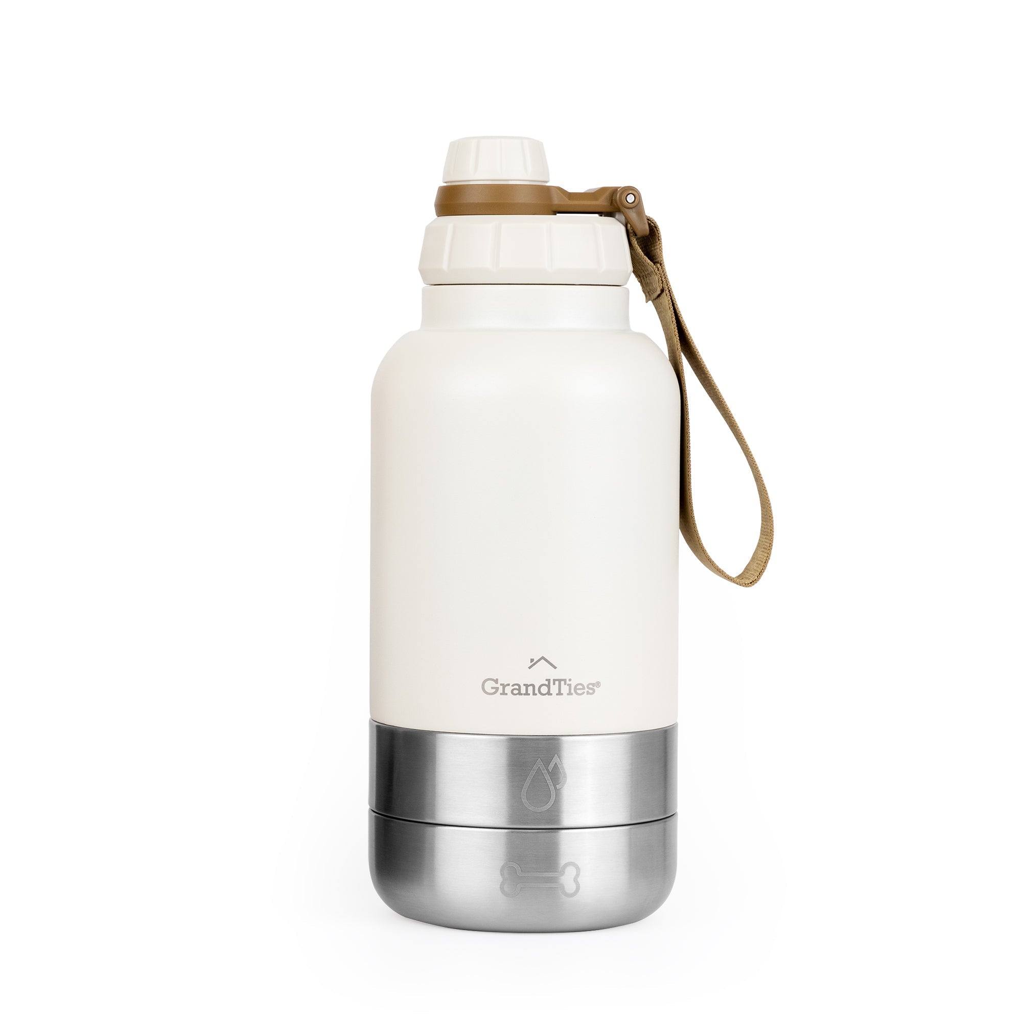 Insulated Dog Water Bottle with Bowls, Two Detachable Bowls for Dogs and Pets, Stainless Steel | 32oz/950ml