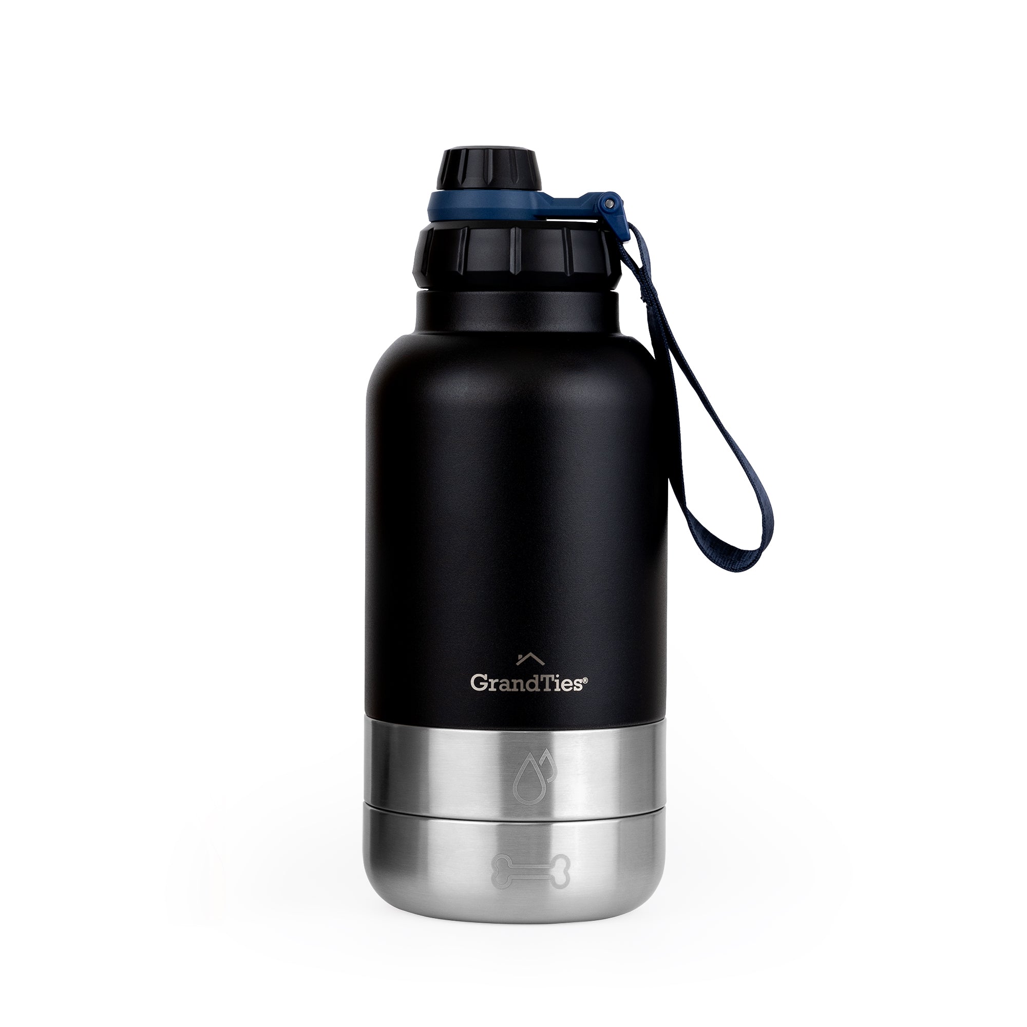 Insulated Dog Water Bottle with Bowls, Two Detachable Bowls for Dogs and Pets, Stainless Steel | 32oz/950ml