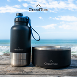 Insulated Dog Water Bottle with Bowls, Two Detachable Bowls for Dogs and Pets, Stainless Steel | 32oz/950ml