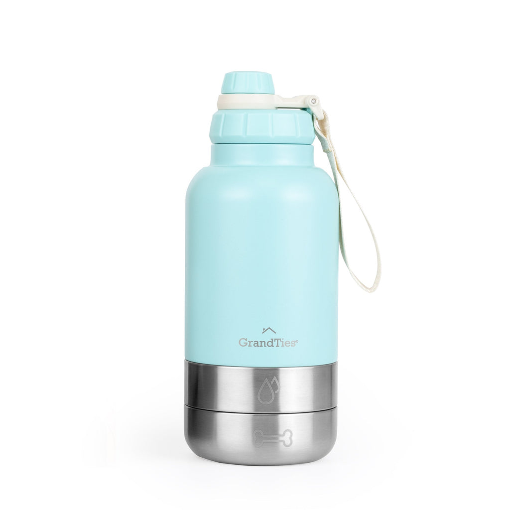 Insulated Dog Water Bottle with Bowls, Two Detachable Bowls for Dogs and Pets, Stainless Steel | 32oz/950ml