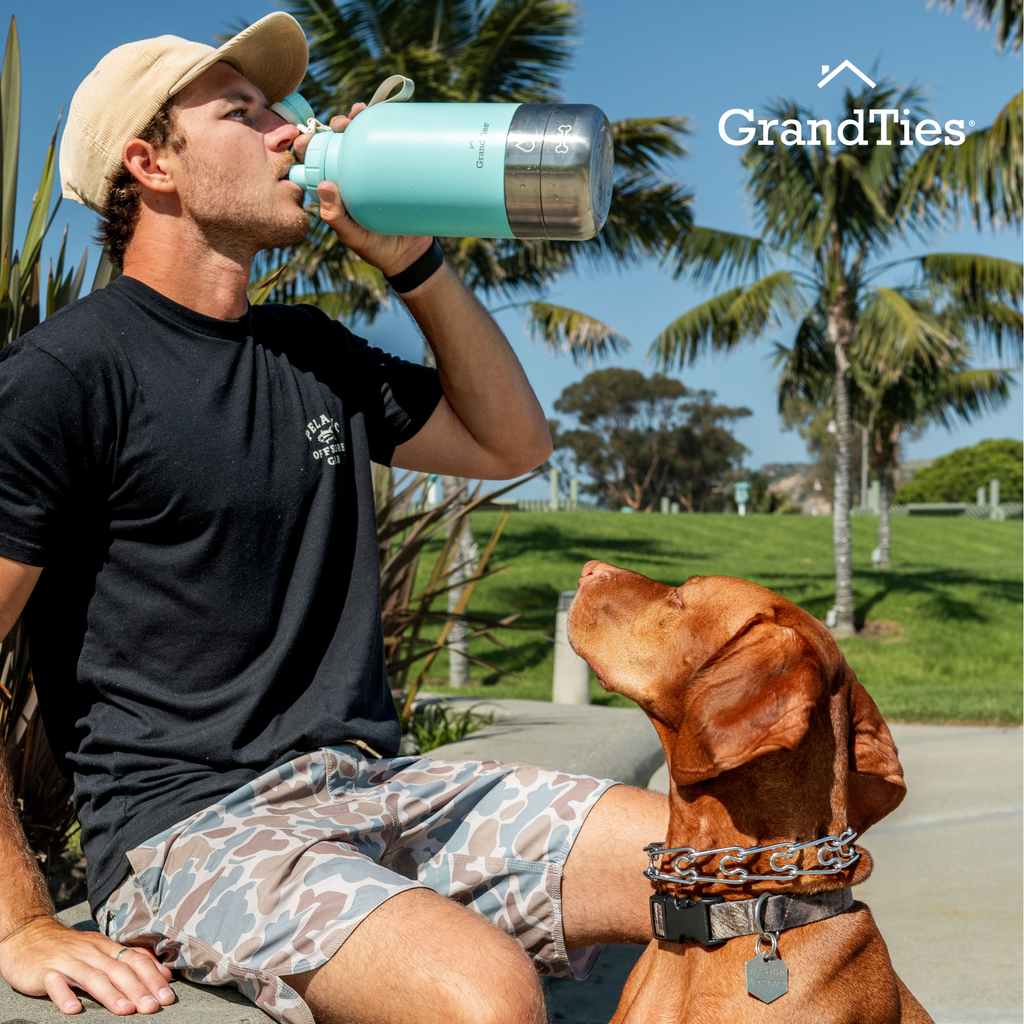 Insulated Dog Water Bottle with Bowls, Two Detachable Bowls for Dogs and Pets, Stainless Steel | 32oz/950ml