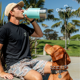Insulated Dog Water Bottle with Bowls, Two Detachable Bowls for Dogs and Pets, Stainless Steel | 32oz/950ml