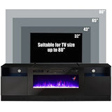 Fireplace TV Stand with 36" Electric Fireplace, LED Light Entertainment Center