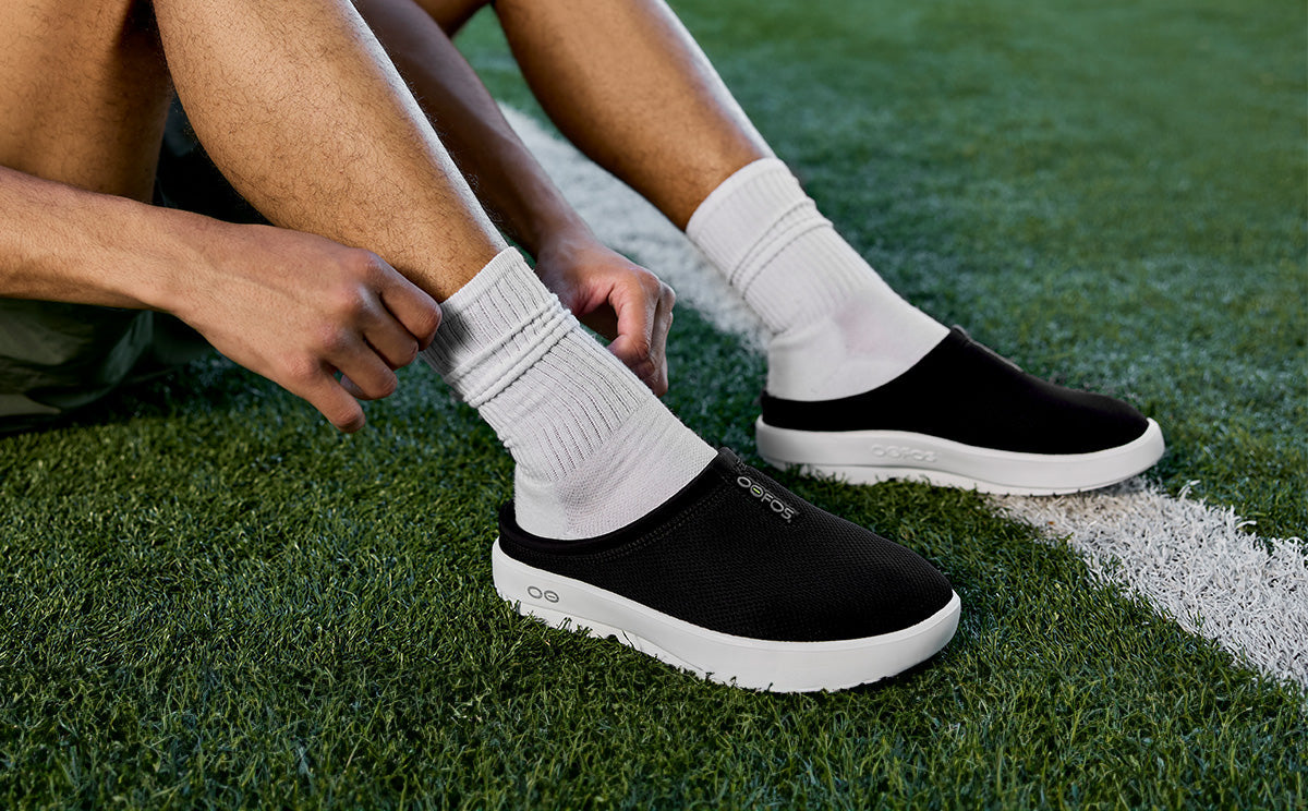 Men’s OOcoozie Sport Mule – White Black (SALE)