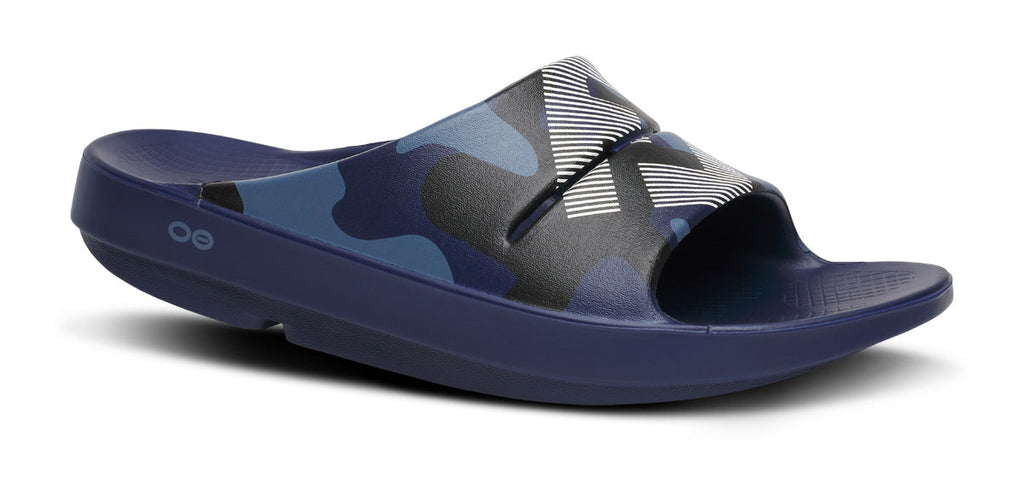 FJ X OOFOS Women’s OOahh Sport Slide Sandal – Navy Camo