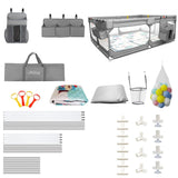 Baby Playpen with Mat 75"*59", Extra Large Playpen for Babies and Toddlers with Storage Bag, BPA-Free, Non-Toxic, Safe No Gaps Playards for Babies, Sturdy Safety Play Yard for Indoor Outdoor Fun, Grey