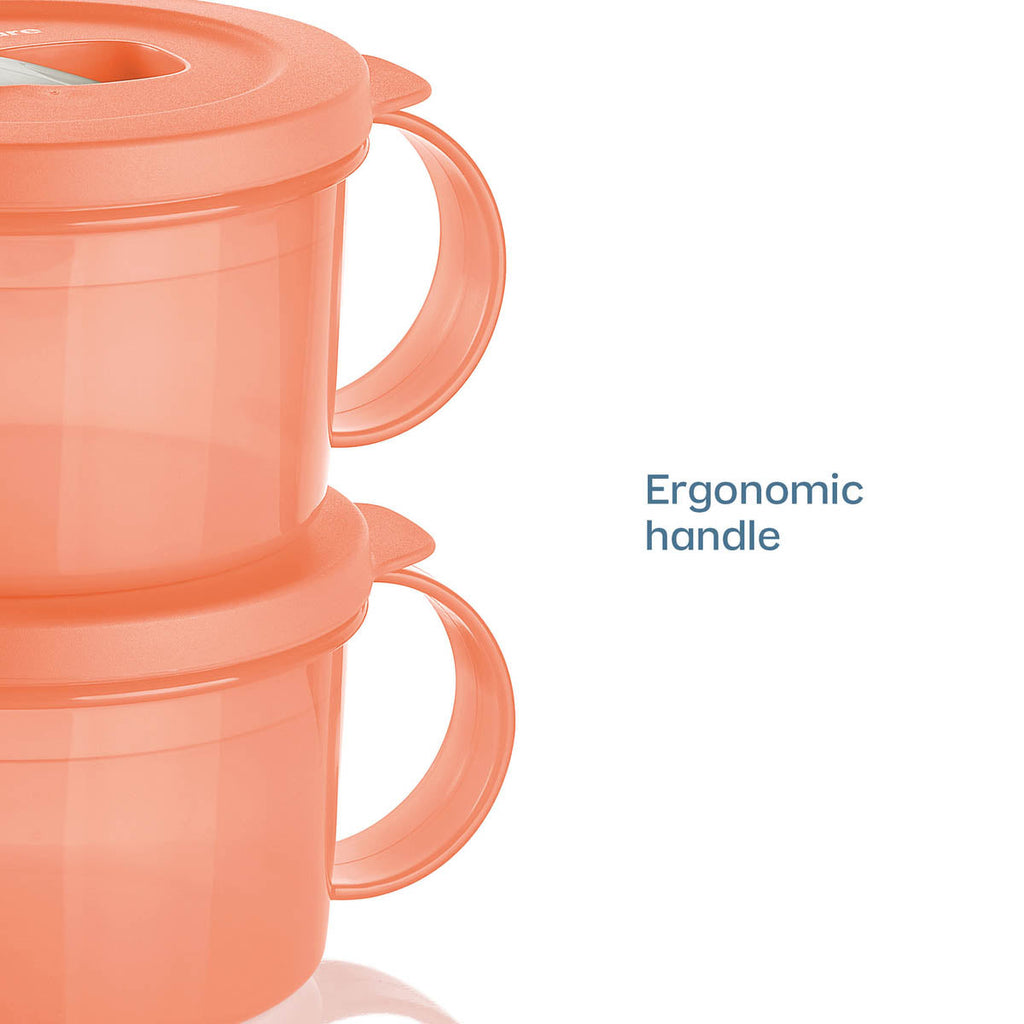 Tupperware CrystalWave? PLUS Microwave Soup Mug | Set of 2 | Leakproof Lunch Container