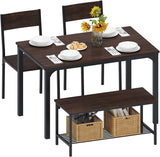 Dining Table and Chairs Dining Table Set with 2 Chairs and 1 Bench Bar Set Kitchen Table and Chairs for Dining Room Bistro Set，Pure White
