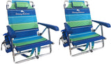 2 Backpack Beach Chairs with Storage Pouch and Towel Bar