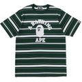 BAPE MENS APE HEAD COLLEGE STRIPE TEE