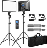 D50 LED Video Light Panel Lights 15.4", 2 Packs 45W 3000K-8000K Bi-Color Dimmable Photography Lighting, CRI 96+ Videography Lighting for Video Shooting/Gaming/Live Stream/Studio/Film