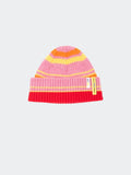 Color Heal Series Striped Wool Beanie with Detachable Pom-Pom